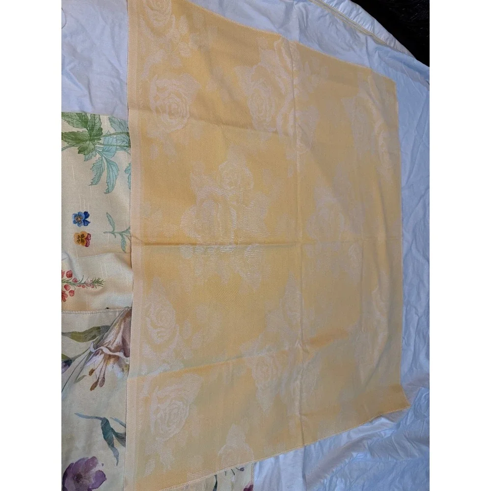 Lot of 6 yellow floral color design fabrics‎ leaves solid quality vintage new